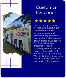 Coachman Coach - 5 Star positive feedback.